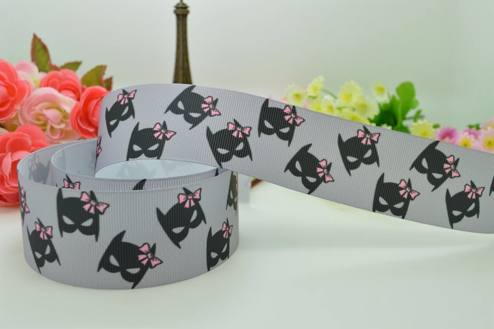 DUWES 1 5 &quot38 мм 2 10 50 ярдов Бэтмен маска в стиле Бэтгерл герой печатных grosgrain ленты