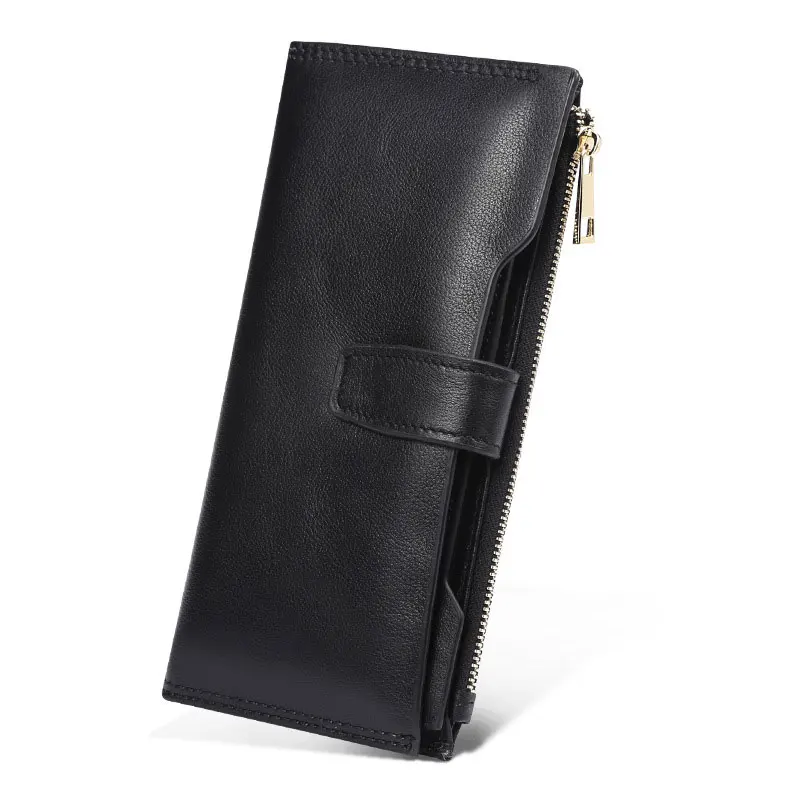 Q9306 black Мужские кошельки из натуральной коровьей кожи дизайн хорошее мужское портмоне высокое качество длинный кошелек для мужчин Q9306 - Цвет: Q9306 black