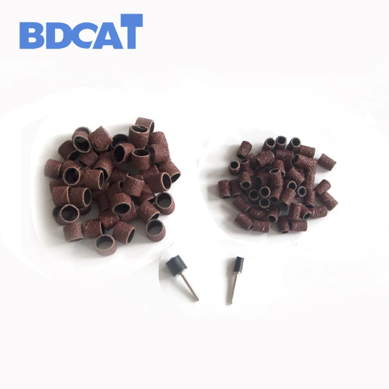 

BDCAT 100pcs Sanding Bands Sleeves & 2 Mandrels Electric Grinding Polishing Sandpaper circle Electric grinding tool Sand Ting