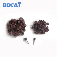 bdcat 100pcs sanding bands sleeves 2 mandrels electric grinding polishing sandpaper circle electric grinding tool sand ting