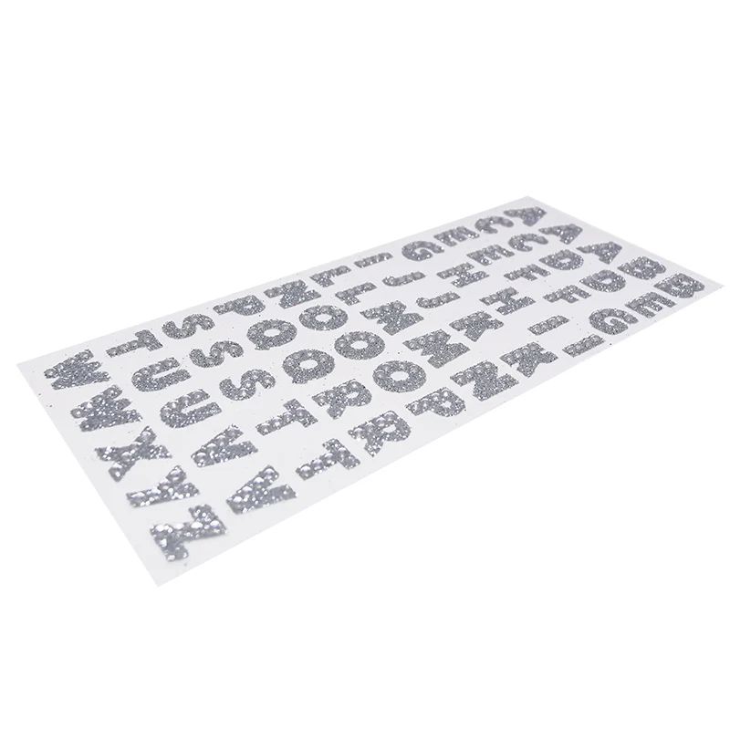 P02 Silver 1 лист английские буквы Стразы DIY логотип Стразы железные наклейки для одежды аксессуары для ПК телефона художественный Декор английские буквы-Стикеры - Цвет: P02 Silver