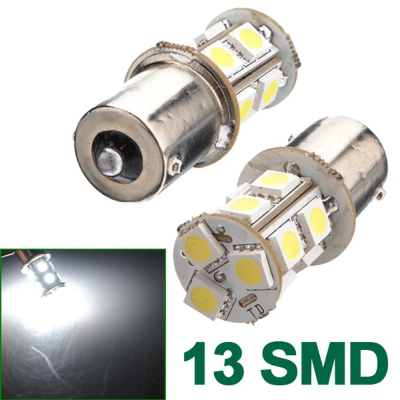 Автомобильный светодиодный фонарь 2 шт. 1156 BA15S 5050 13 SMD белый теплый