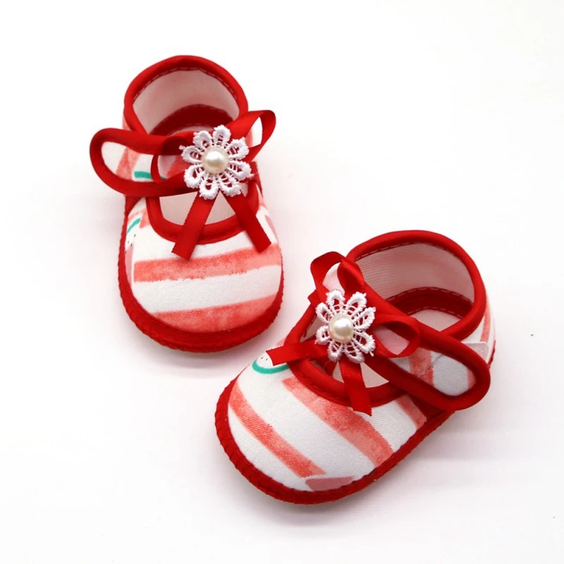 

Baby Girls Shoes Infant First Walkers Toddler Girls Kid Soft Cotton Summer Bow Anti-Slip Crib Girl Fashion Shoes 0-18 Months