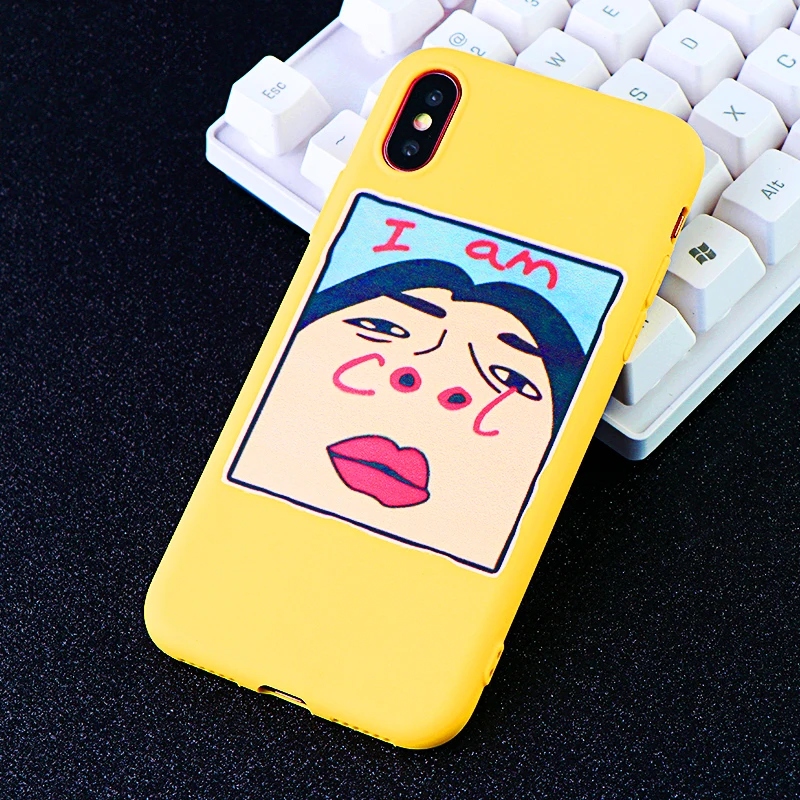 Funny Phone Cases for iPhone 6 s 7 8 Plus X XS MAX XR Cartoon I Am Cool Case Soft Silicone Fitted Cell Covers Accessories |