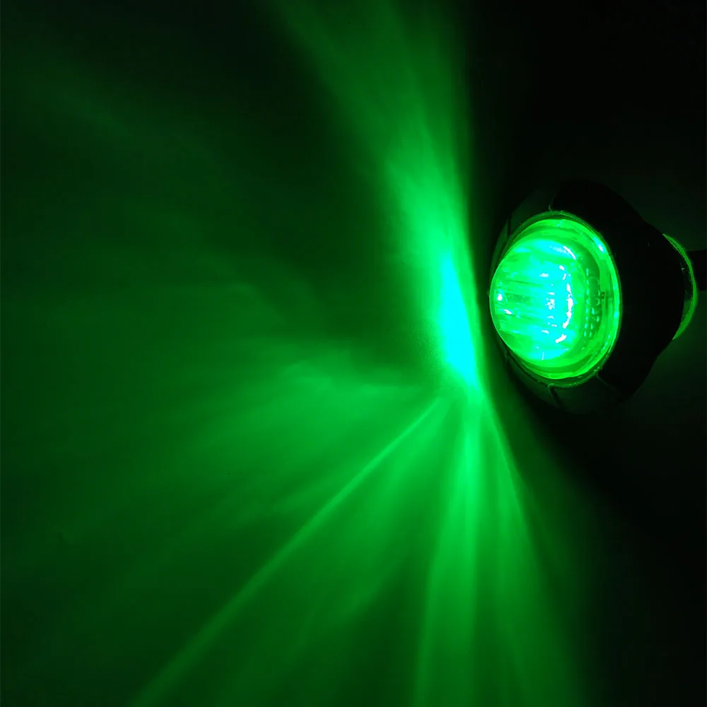 2x Green 2x Водонепроницаемый 12V 3LED 3/" Круглый прицепа боковые габаритные фонари спереди и сзади грузовики Габаритные огни jeep Поворотная сигнальная лампа в форме пули - Цвет: 2x Green
