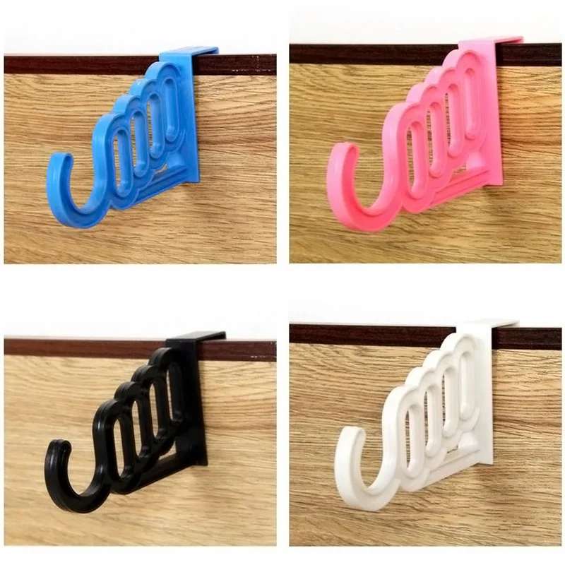 Hot Multi-Function Home Accessories Foldable Clothes Hanger Drying Rack 5 Hole Suit Bathroom Door Plastic Organizer MDD88 | Дом и сад