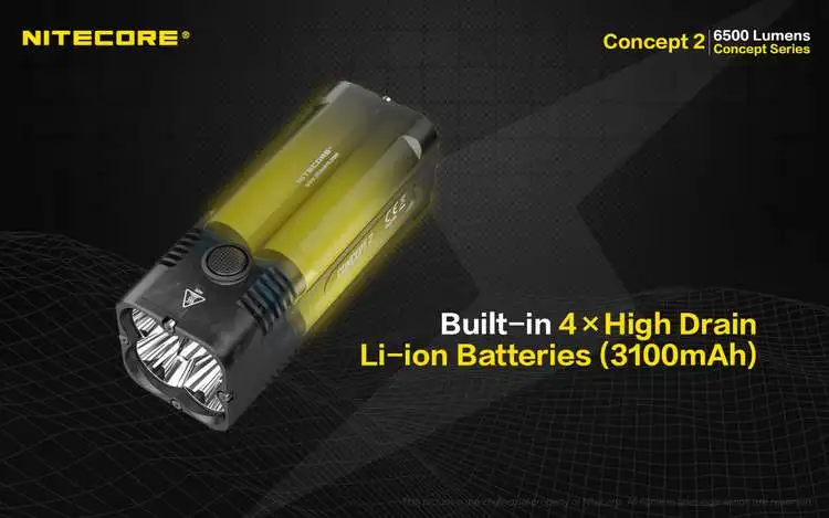 Nitecore Concept 2 перезаряжаемый светодиодный фонарик 4x CREE XHP35 HD светодиодный s 6500 люмен супер яркий C2 включает встроенный аккумулятор