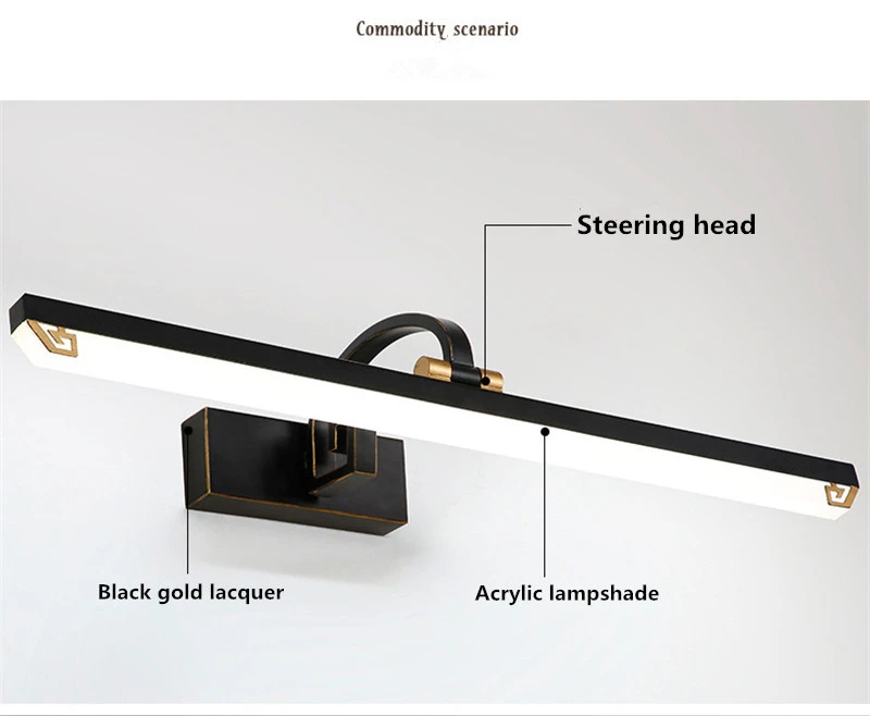 Светодиодный зеркальный передний светильник в стиле ретро Современные