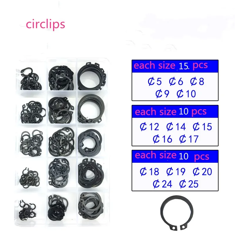 

M5 - M25 Circlips for shaft type A 65 manganese steel shaft retaining ring Bearing retainer circlip M5 -M25