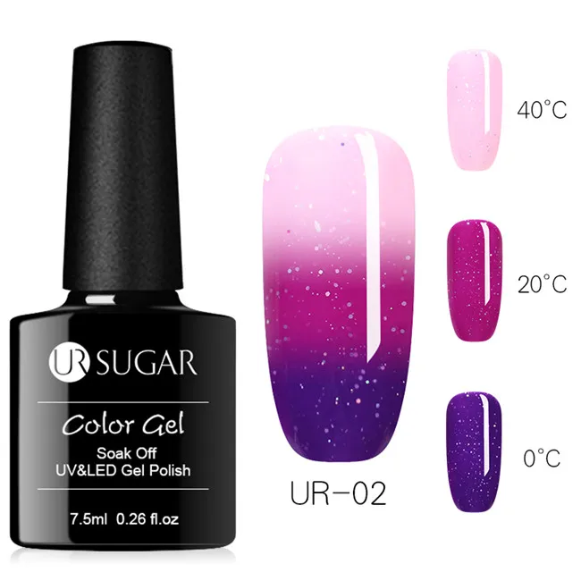 Holographic 2 Ur Sugar, 7,5 мл, термальный Гель-лак для ногтей, 3 цвета, меняющий температуру, замочить, УФ-Гель-лак для нейл-арта, лак для маникюра, светодиодный - Цвет: Holographic 2