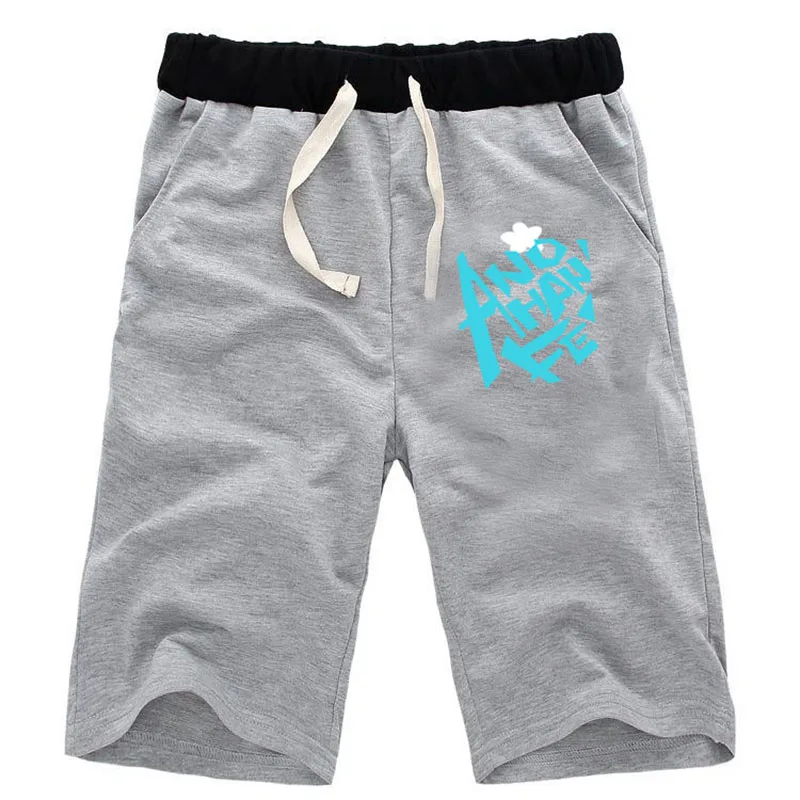 Летние модные повседневные шорты аниме анохань с принтом пота хлопковые мужские