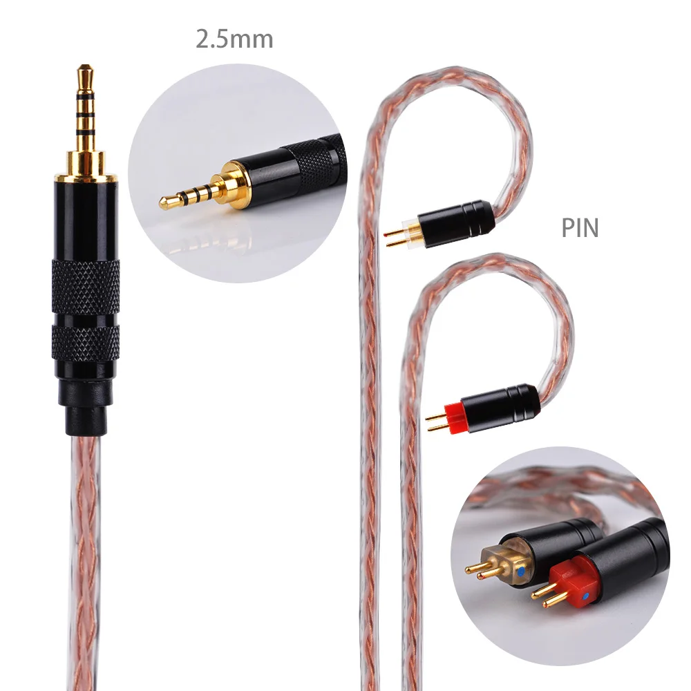 2PIN 2.5 Yinyoo Золотое сокровище кабель 2,5/3,5/4,4 мм сбалансированный кабель с MMCX/2pin разъем для LZ A6 AS10 ZS10 ZS5 ZST TFZ QT2 - Цвет: 2PIN 2.5