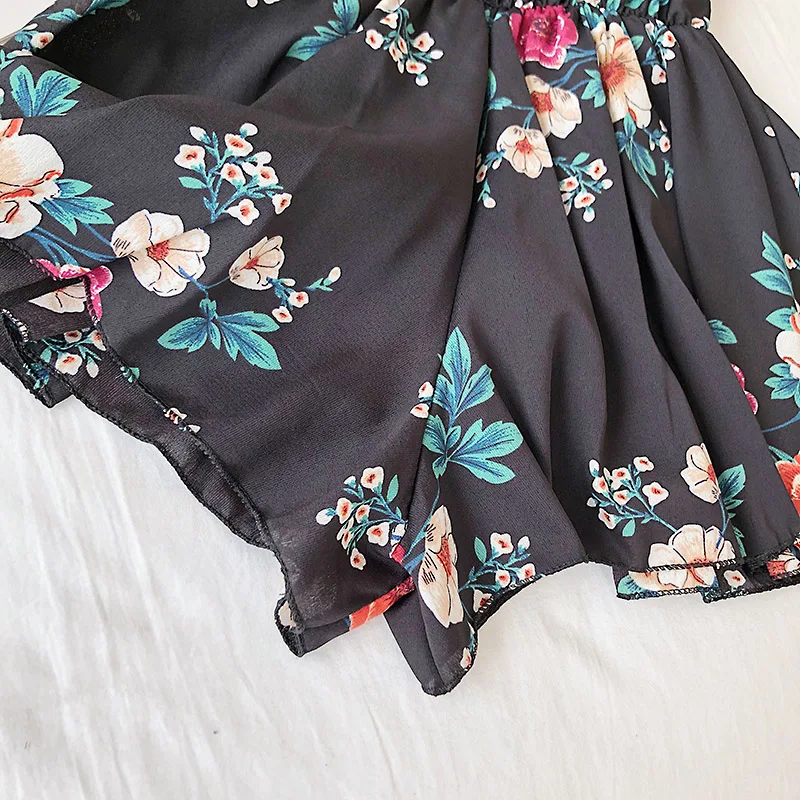 2019 летние женские шифоновые Комбинезоны цветочный спортивный костюм