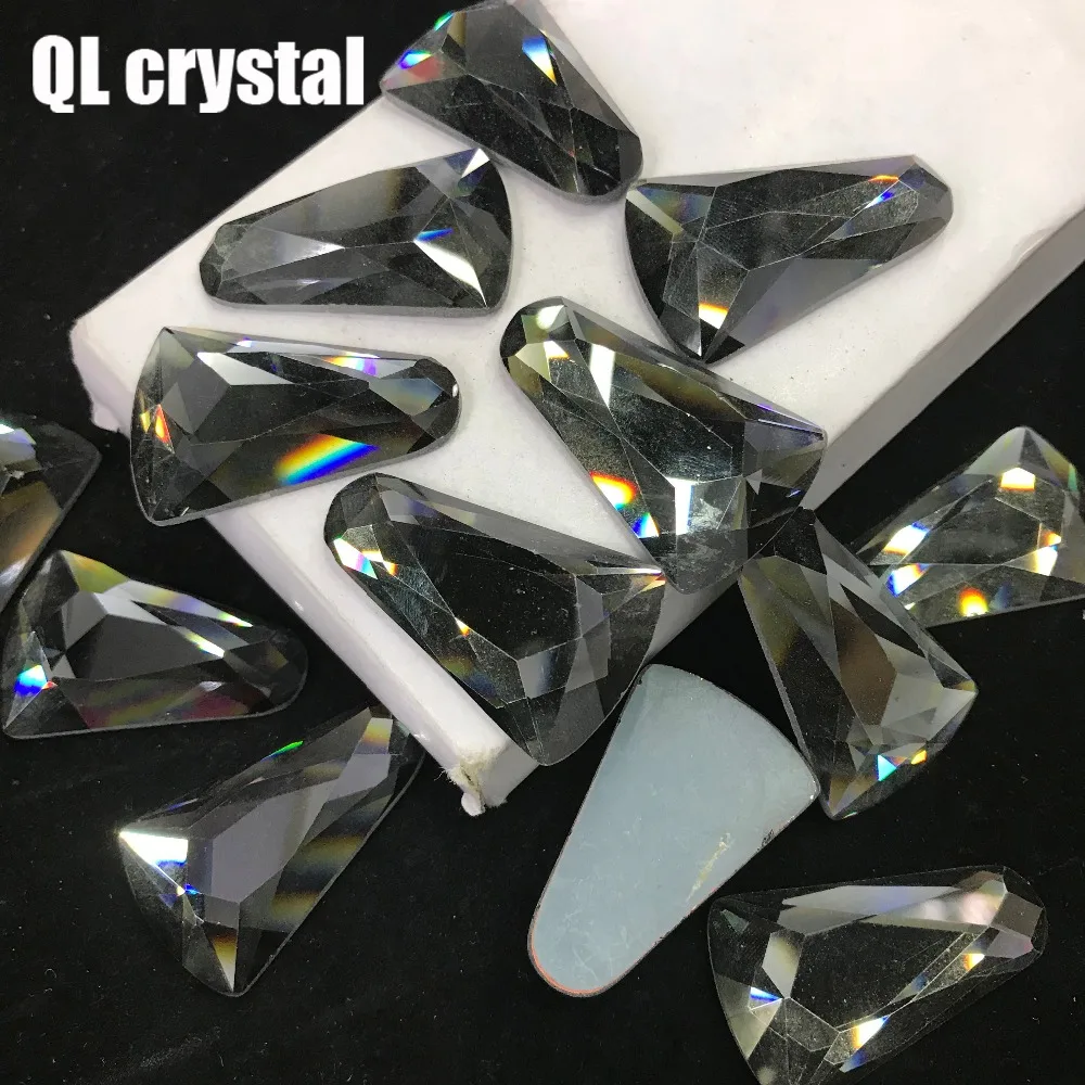 QL crystal 25x40mm Crystal popular DIY Clothes garments shose bags glue on flatbacks glass rhinestones | Дом и сад