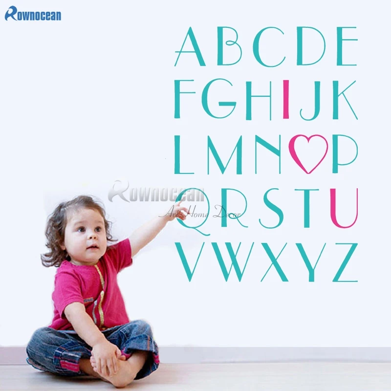 Девушки любят Алфавит &quotЯ сердце U&quot виниловая наклейка на стену стикер большой