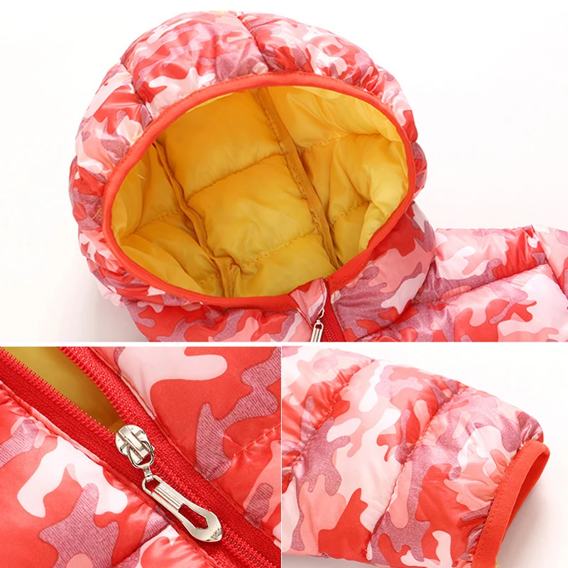 HH kids/хлопковая куртка пуховик пальто с капюшоном Верхняя одежда камуфляжным