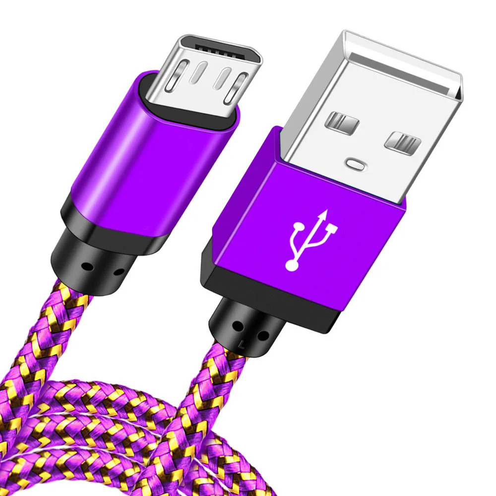purple micro cable Олаф mi cro USB кабель для Xiaomi mi красный mi Note 5 Быстрая зарядка зарядное устройство mi cro usb зарядный кабель для передачи данных для samsung S7 huawei Honor 8X - Цвет: purple micro cable