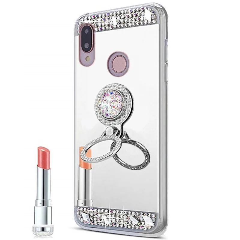 Роскошный зеркальный чехол для телефона Honor 10 lite 8C 8X 7C 7A bling Для Huawei P20 P30 P Smart 2019 Y9 Y6