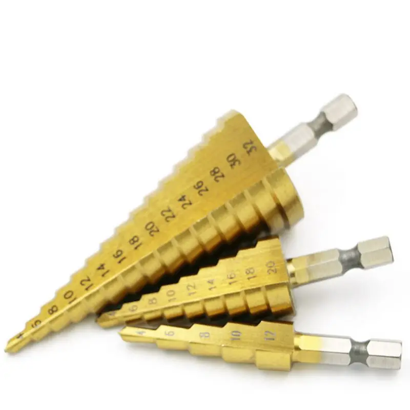 3 комплекта наборов/сверло lstep дрель для дерева титановая 12 / 4 12/4 20 лестничная с