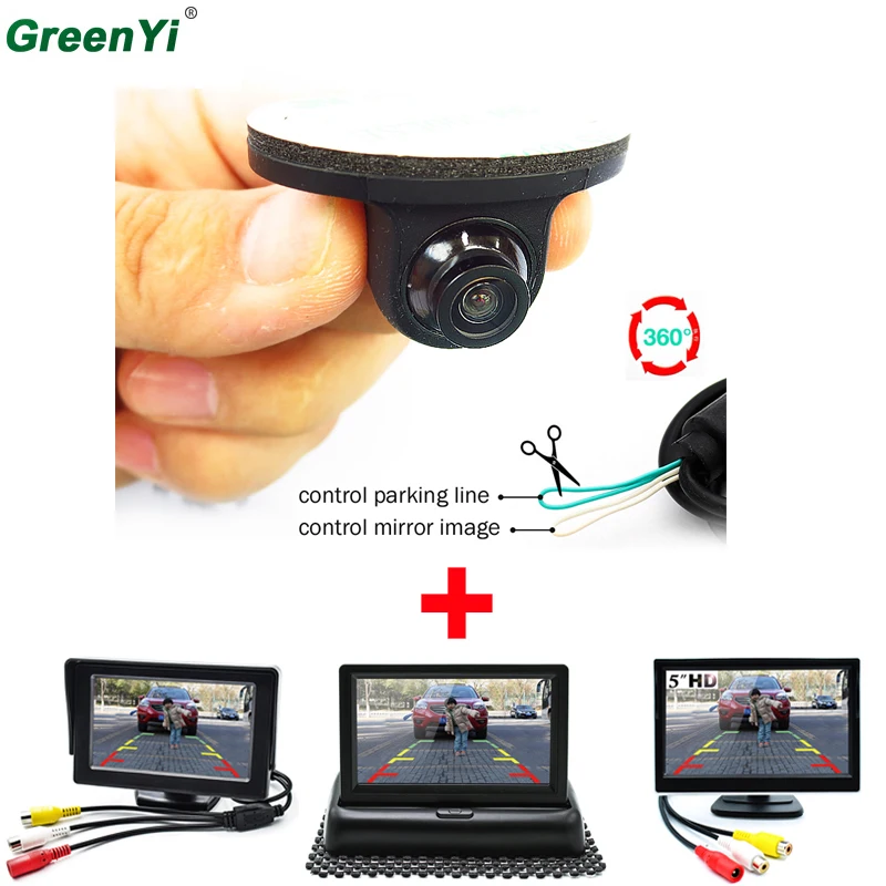 GreenYi 4 3 &quotHD 800*480 цифровой TFT ЖК монитор для автомобиля мини камера заднего вида