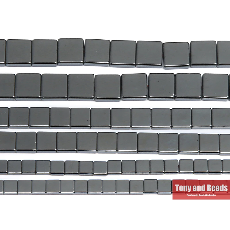 Натуральный камень без магнитной квадратный Форма черный гематит бусины