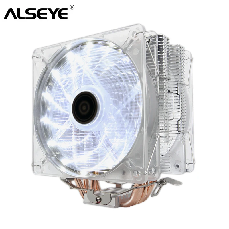 ALSEYE кулер 4 тепловые трубки двойной 4pin вентилятор Процессор для LGA 1155 1156 1151 AM2 AM3