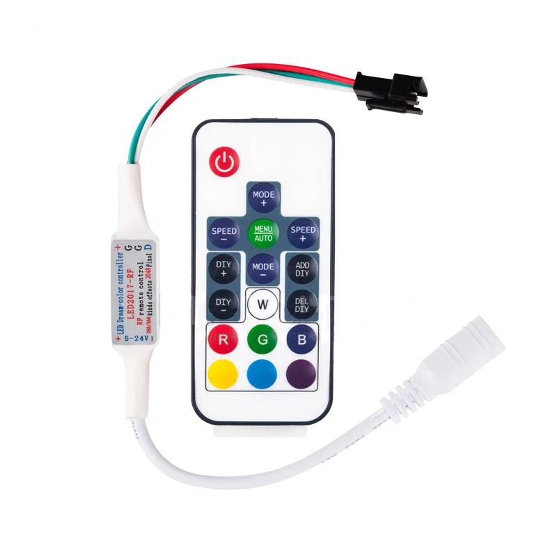 WS2811 и WS2812B DC5-12V 14 клавиш 17 без ключа rf светодиодный rgb контроллер 300 видов изменений цифровой цветной светодиодный модуль полосы пикселей
