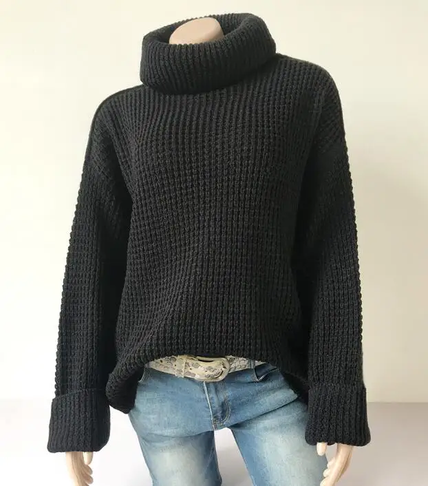 2019 Autumn Winter Women Oversized Sweater Korean Style Pullovers Clothes Turtleneck Sweaters | Женская одежда