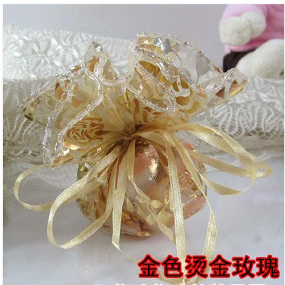 Свадебные мешочки для конфет 24 см из бронзовой пряжи свадебные сувениры коробка