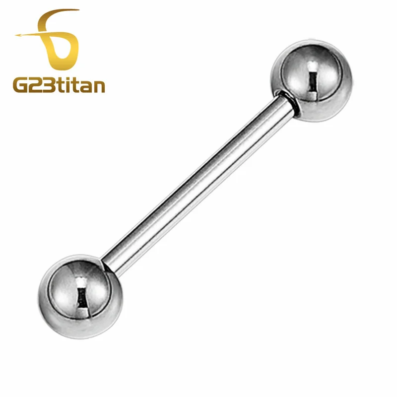 Straight Barbell G23 титана основные общие кольца для пирсинга тела Ушные Шпильки для бровей ниппель нос Лабрет перегородка губы сегмент кольца Промышленные Штанги - Окраска металла: Straight Barbell