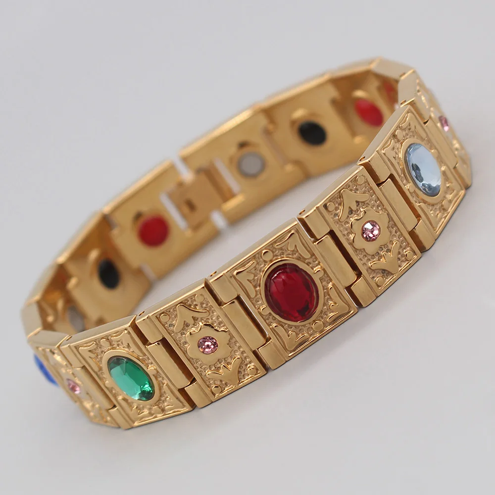 

Hapiship Fashion Stainless Steel Bio Energy Bracelet Health Bangle Magnetic Jewelry Bracelets For Men lady Dropshipping TST106