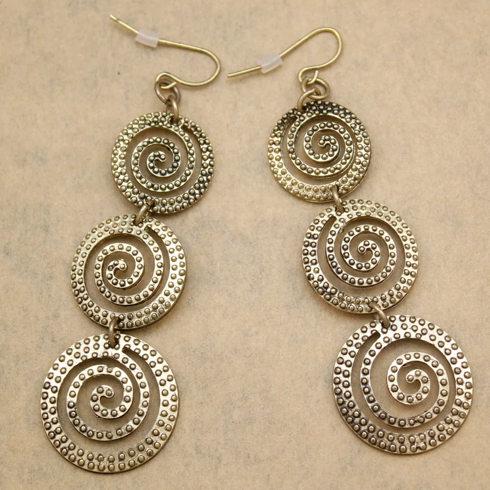 Серьги в виде викинга этническом стиле винтажные золотые индийские круглые