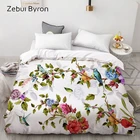 3D HD цифровая печать на заказ пододеяльник, одеялоодеяло чехол QueenKing постельное белье 220x24 0200x200, роза с птицами