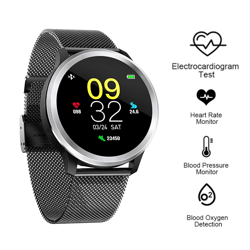 ECG умный браслет в виде часов smartwatch ip68 кровяное давление ppg монитор сердечного