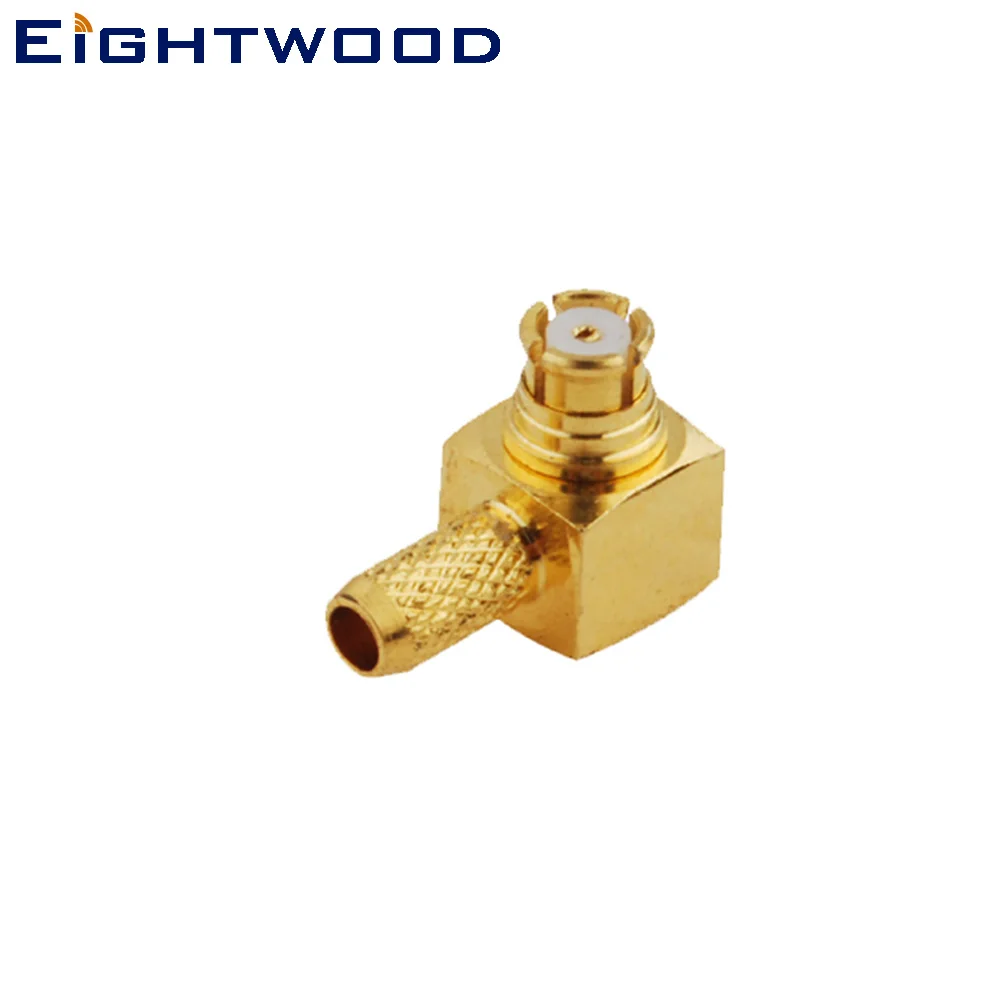 Eightwood 5 шт. SMPCrimp Jack Женский правый угол RF коаксиальный разъем адаптер для LMR-100 RG174