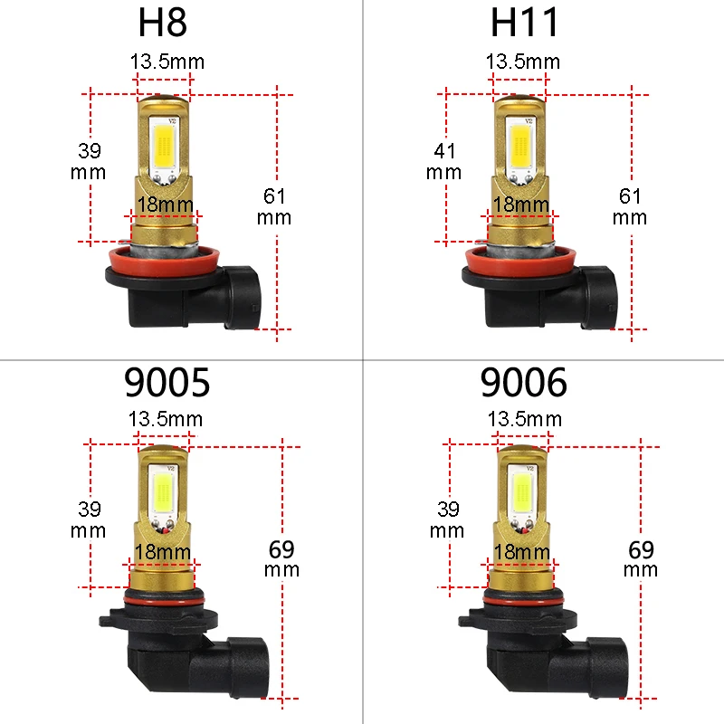 YCCPAUTO 2 шт. H8 H11 светодиодный лампы HB4 9006 HB3 9005 светодиодный Противотуманные фары Дневные Фары Светильник белого и желтого цвета высокого Мощность COB Авто Противотуманные фары DRL 12 V-24 V