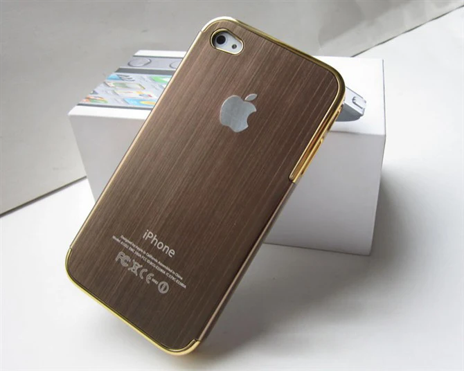 Free shipping!! 9 colors all-inclusive brushed metal relief mobile phone case for iPhone 4/4s |