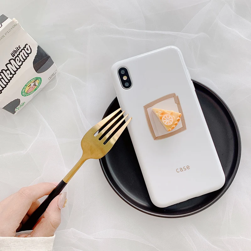 3D фруктовый чехол для телефона с пиццей для iphone X, XR, XS, Max, мягкий силиконовый чехол с чизкейком для iphone 7, 8, 6, 6s plus, чехол
