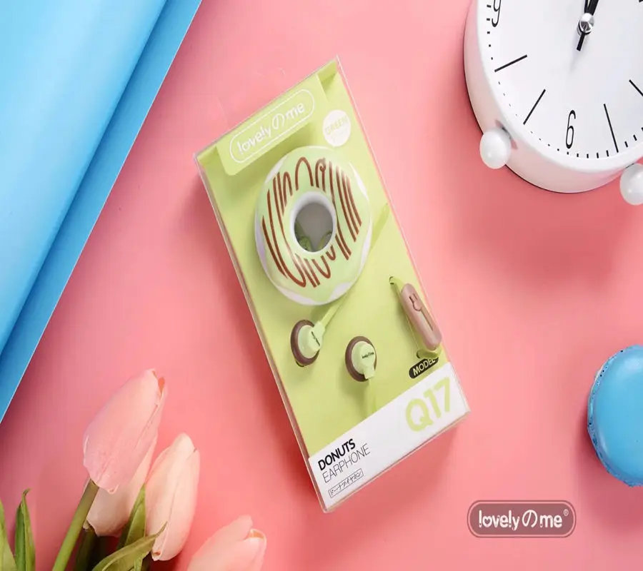 Милый пончик гарнитура Мультфильм макарон в ухо 3 5 мм с микрофоном наушники ушной