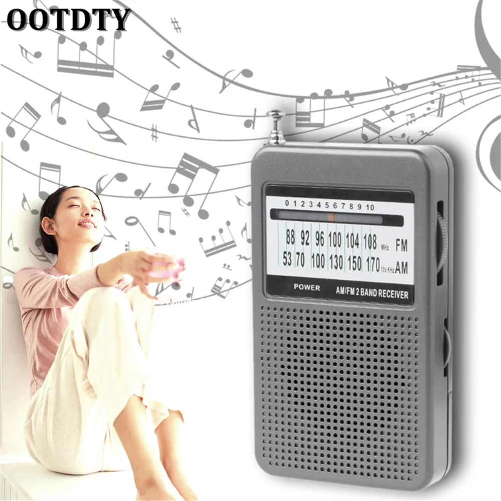 1 шт. OOTDTY портативный AM/FM 2 диапазона цифровой дисплей карманное радио приемник Поддержка стерео режим
