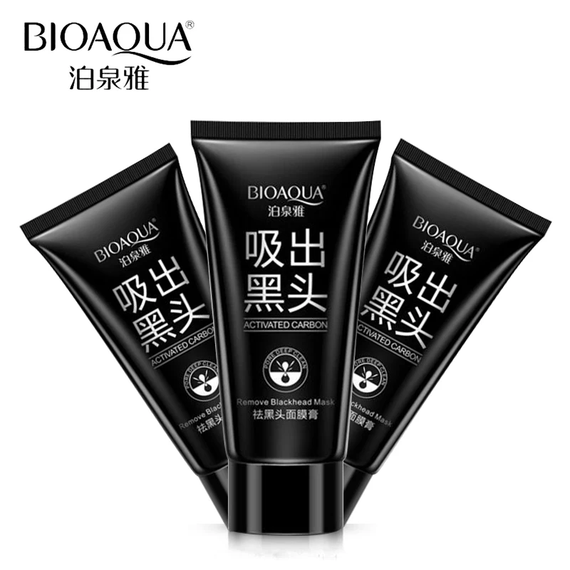 

2PCS BIOAQUA Suction Black Mask Facial Mask Nose Blackhead Remover Peel Off Black Head Acne Treatments Deep Clean Face Care