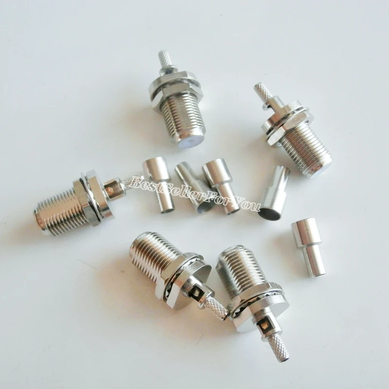 10PCS F Female Nut Bulkhead Window Straight Crimp RG174 RG316 RG179 Cable RF Connector | Обустройство дома