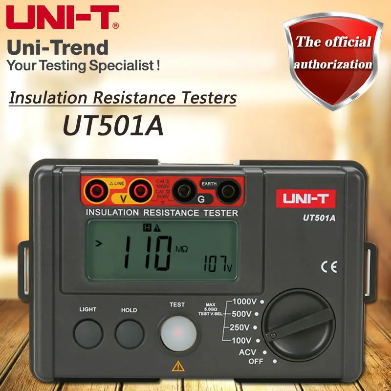 UNI T UT501A тестер сопротивления изоляции/1000V Цифровой Мегаомметр/ЖК подсветка|digital