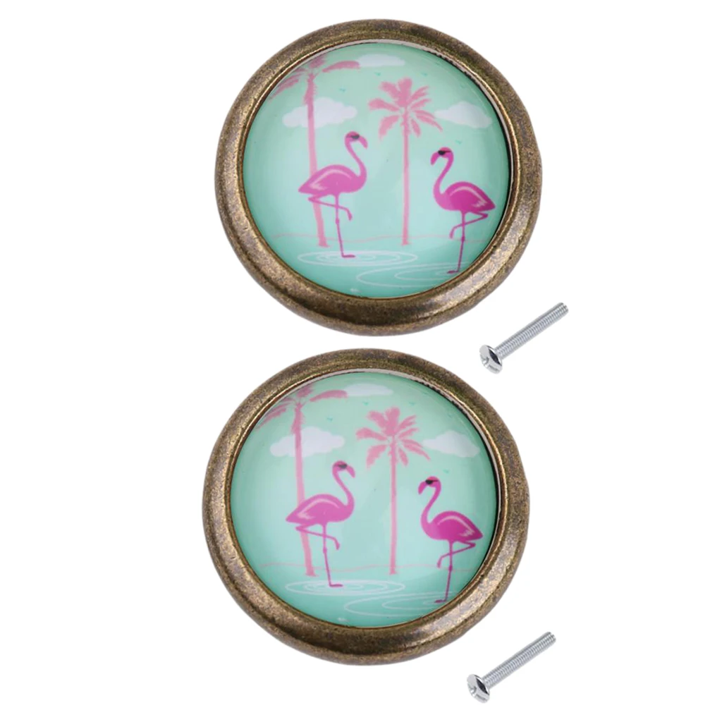 2 шт. шикарный дизайн фламинго металлические ручки для шкафа дверный комод