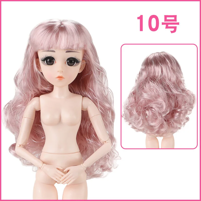45cm 26 Movable Joints Bjd Dolls Toys 3D Eyes Eyelashes Naked Nude 1/4 Female Doll Body with Head Dolls Toy For Girls Gift - Цвет: As picture