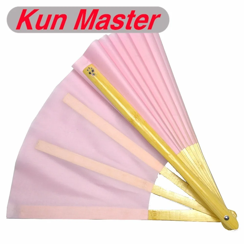 both pink 34 см Kun Master Bamboo Тай Чи Кунг-фу веер боевые искусства Практика представления с обеих сторон покрывает бесплатно матч - Цвет: both pink