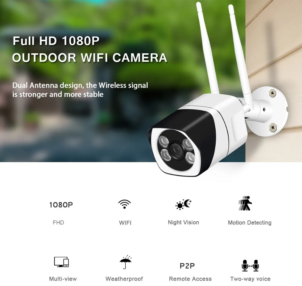 Besder Wifi 1080P IP камера домашняя беспроводная камера безопасности Поддержка ночного видения двухстороннее аудио Обнаружение движения водонепроницаемый