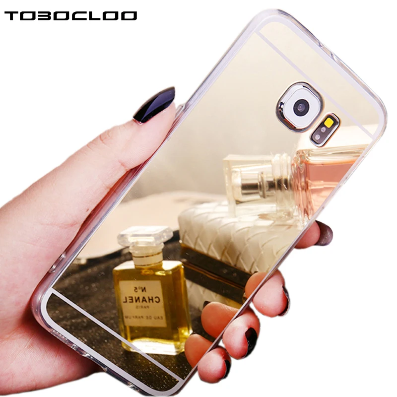 Зеркальный Мягкий силиконовый чехол TOBOCLOO для Samsung Galaxy S5 S6 S7 edge S8 Plus Note 8 J3 J5 J7 A3 A5 A7