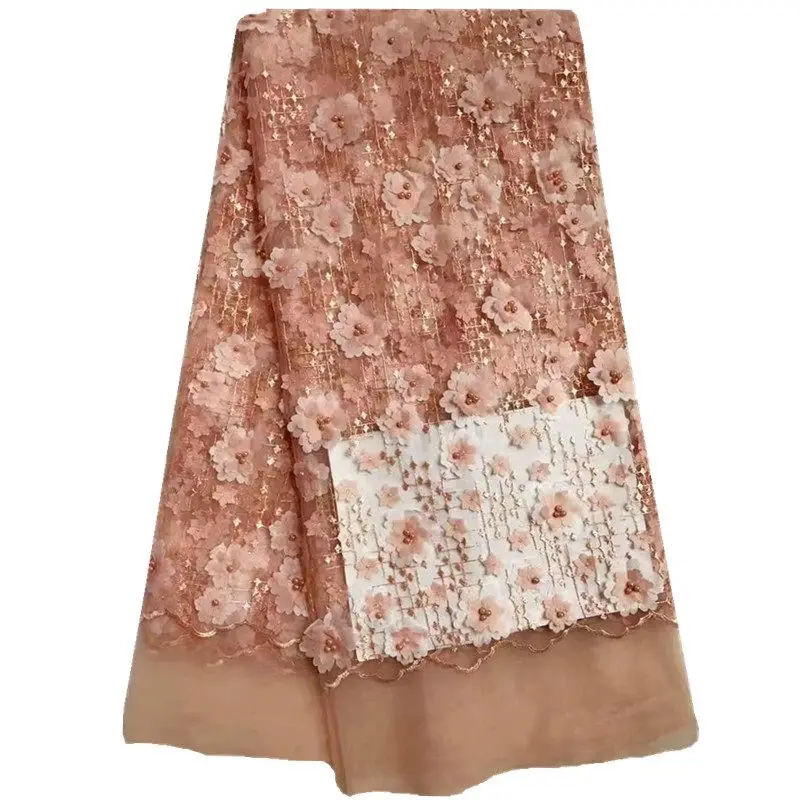 High End 3d Лента Кружевной Ткани Вышитые Аппликация Тюль Сетка Кружева Темно-Синий