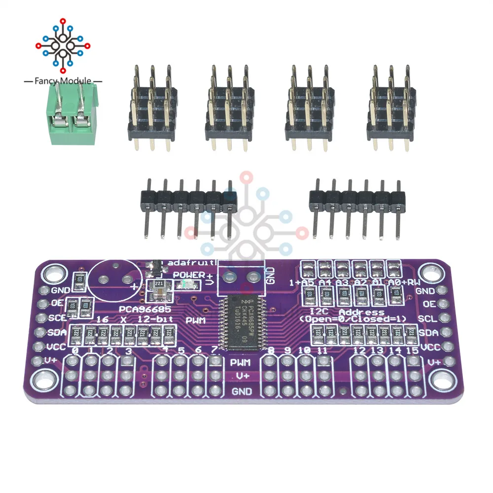 PCA9685 16 канальная 12 битная ШИМ Серводвигатель I2C плата интерфейса для Arduino Raspberry Pi